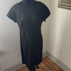 Nicole by Nicole Miller little black dress cap sleeves back exposed zipper Sz 12